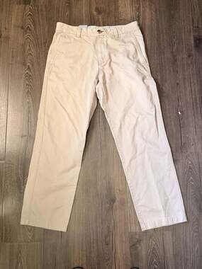 Transcript Straight Fit Beige Khaki Chino Pants Men's Size 34W x 34L
